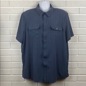 Zeroxposure Men's Blue Button Down short Sleeve Shirt Size XXL